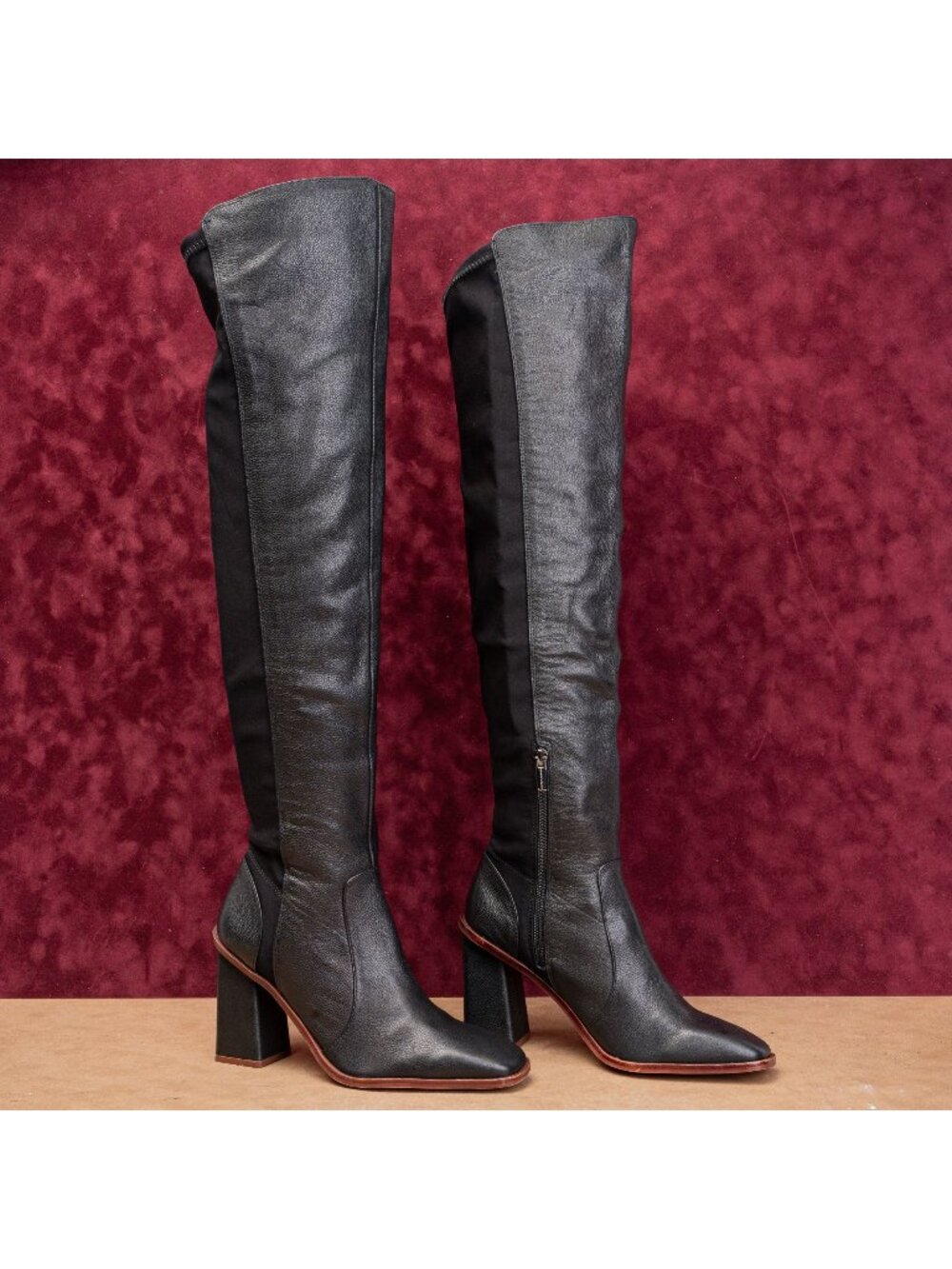 Vince Camuto Women Dreven Black Leather OTK Fashion Night Boots sz 9.5US EUR41